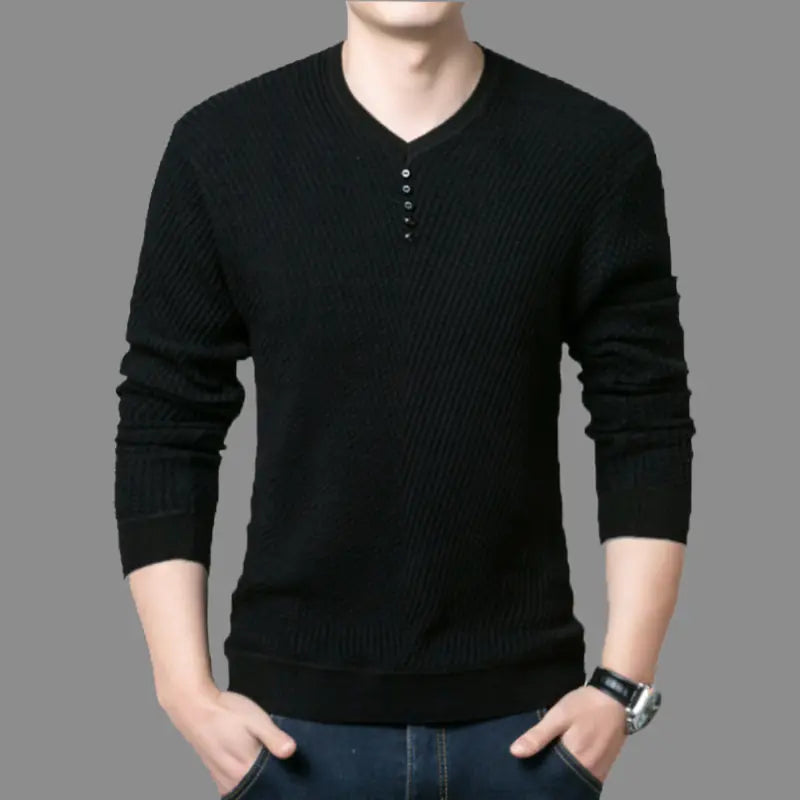 Men's Casual V-Neck Knit Sweater Top (Pullover)