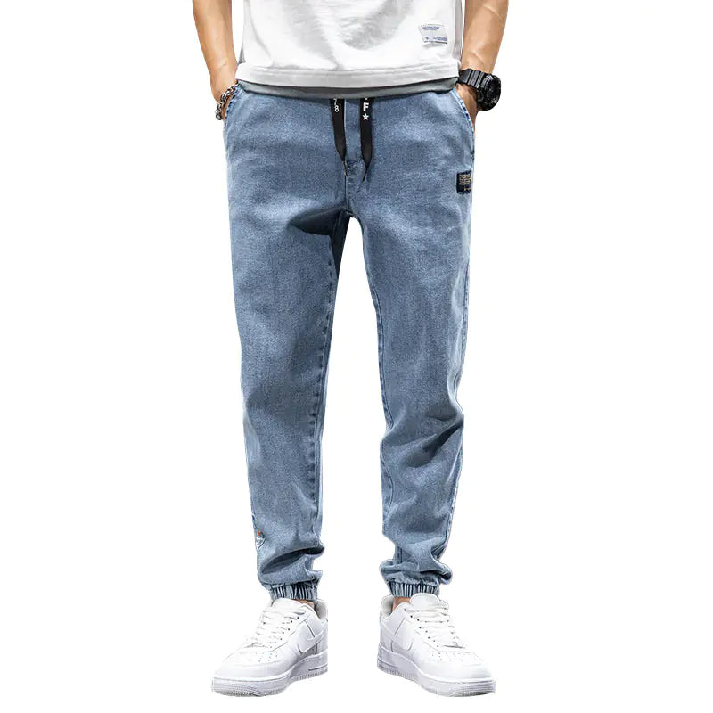 Men's Loose Fit Jogger Jeans with Drawstring (Plus Size)