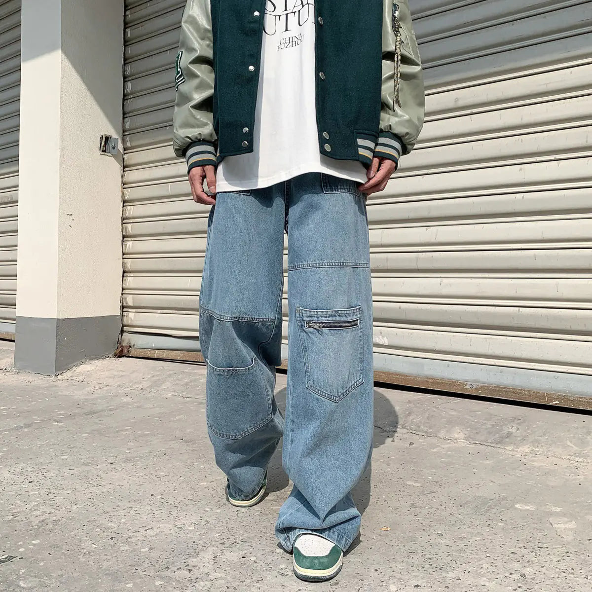 Men's Oversized Baggy Denim Pants in Blue