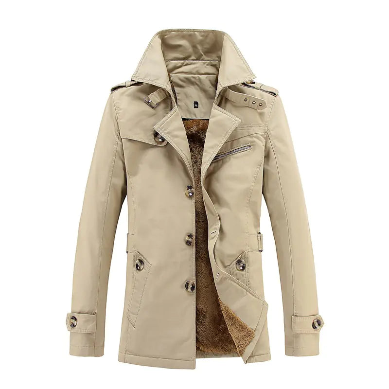 Hooded Men's Short Trench Coat