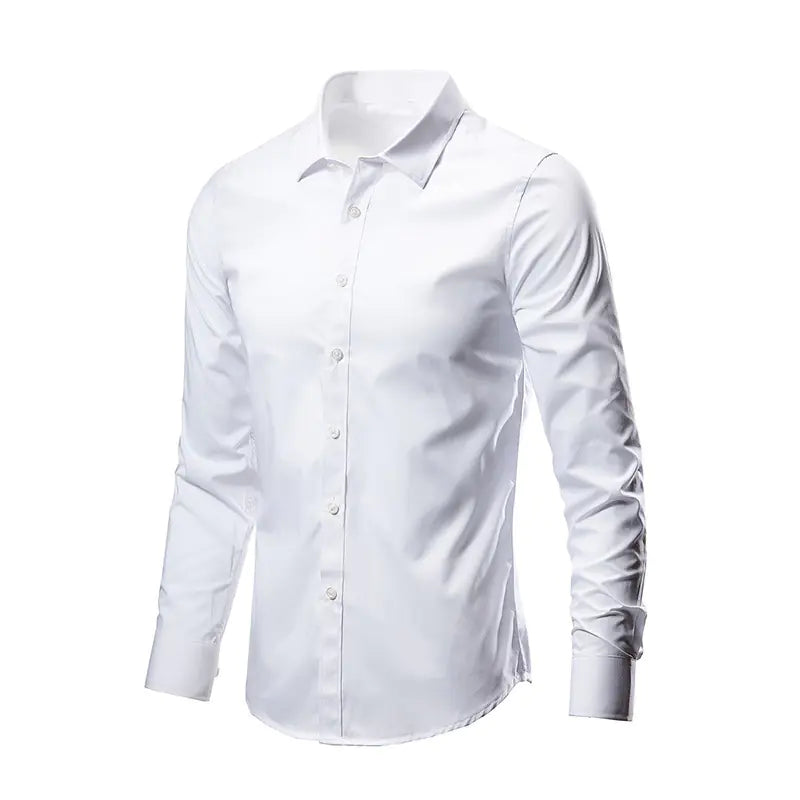 Men's White Long Sleeve Business Dress Shirt