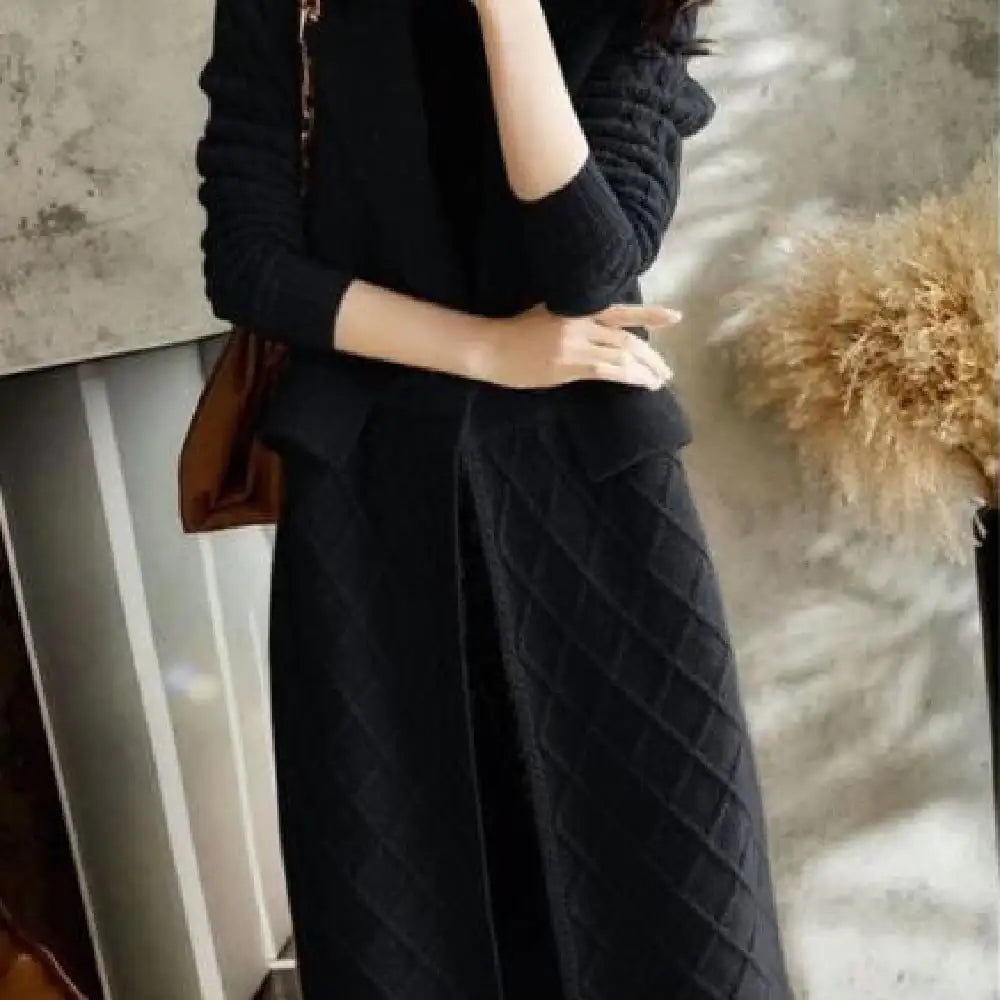 Thickened Solid Color Women's Sweater Coat