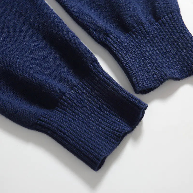 Men's Solid Color V-Neck Knit Sweater (Pullover Style)