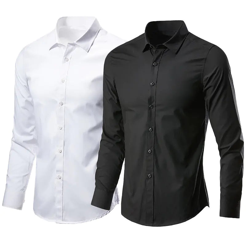Men's White Long Sleeve Business Dress Shirt