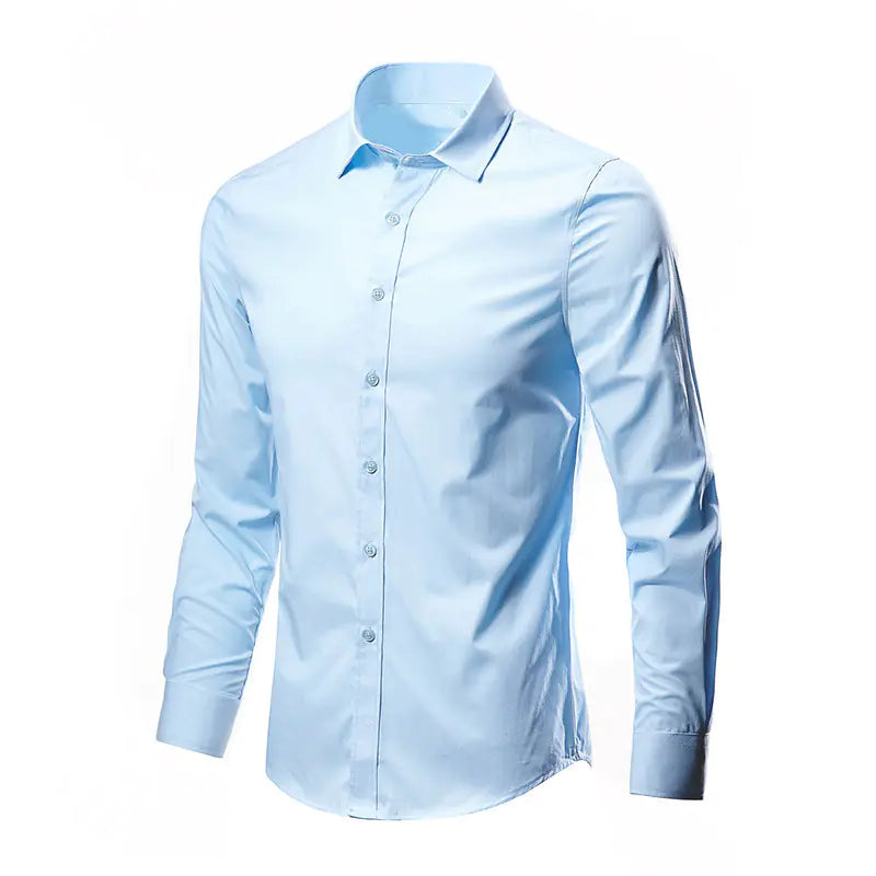 Men's White Long Sleeve Business Dress Shirt