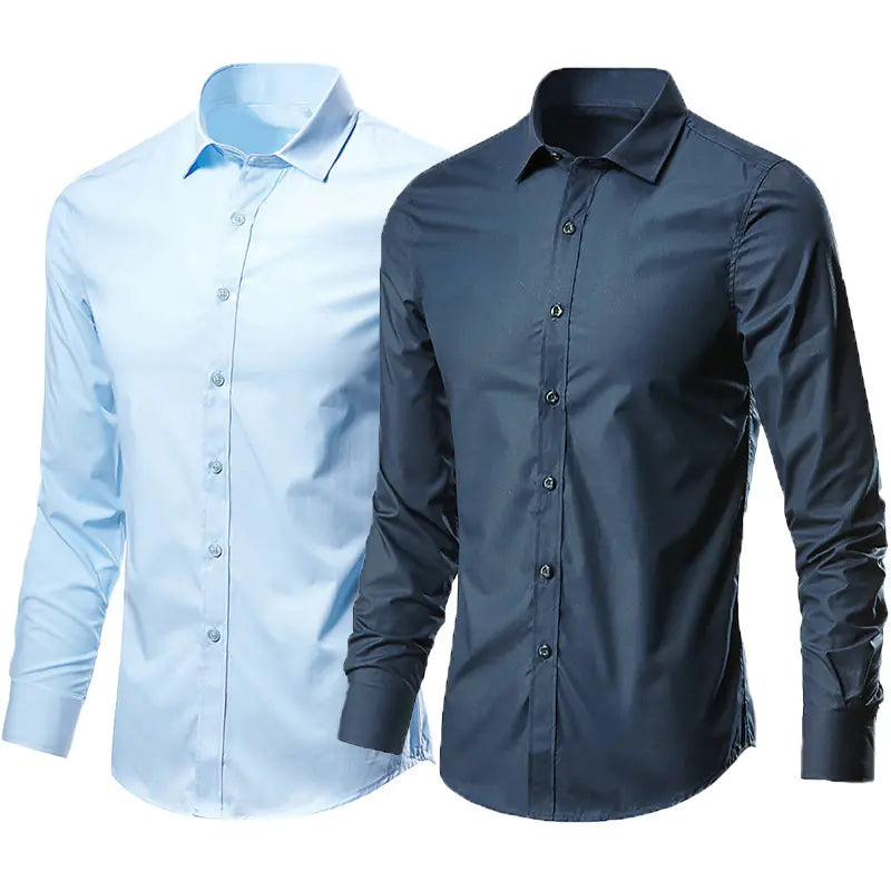 Men's White Long Sleeve Business Dress Shirt