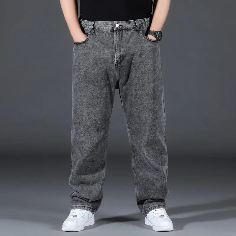 Trendy Plus Size Loose Straight Men's Jeans