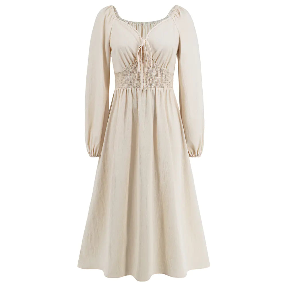 Elegant V-neck Slim-fit Long Sleeve Dress for Women