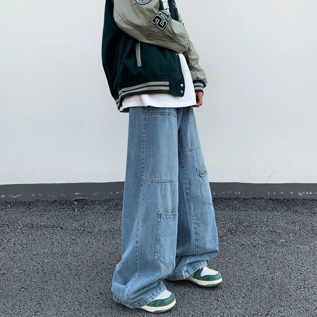 Men's Oversized Baggy Denim Pants in Blue