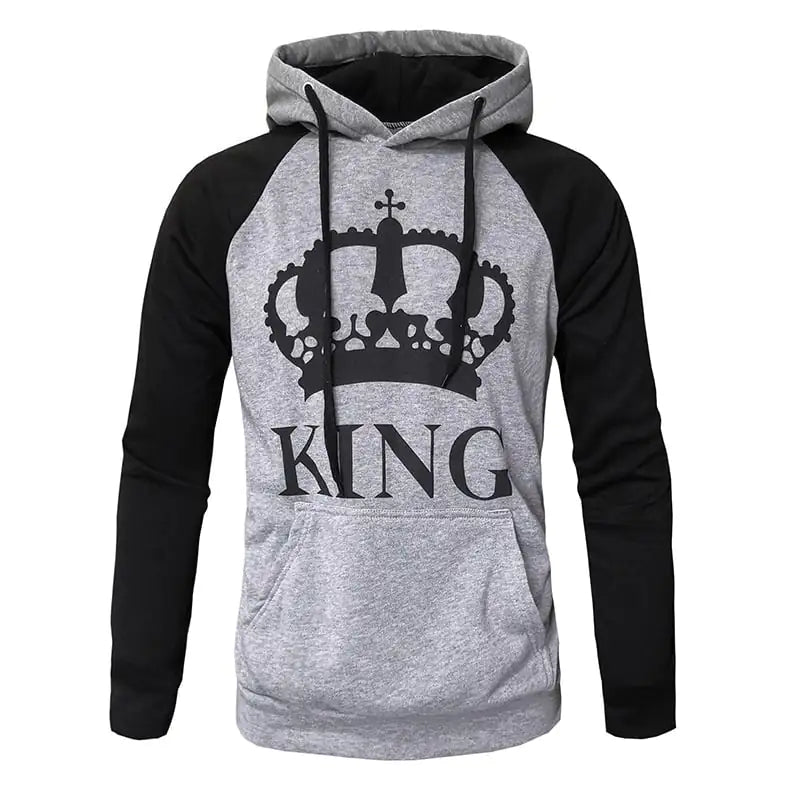 Color Matching Hooded Pullover Couple Sweater