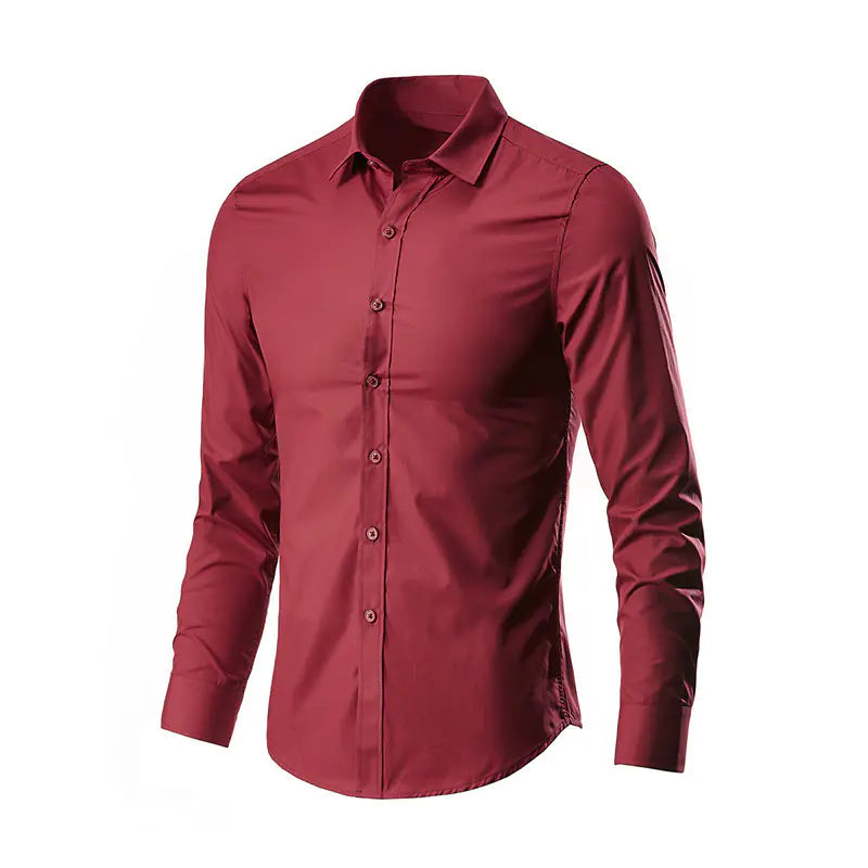 Men's White Long Sleeve Business Dress Shirt