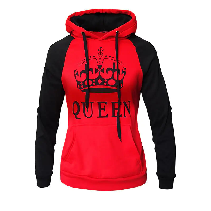 Color Matching Hooded Pullover Couple Sweater