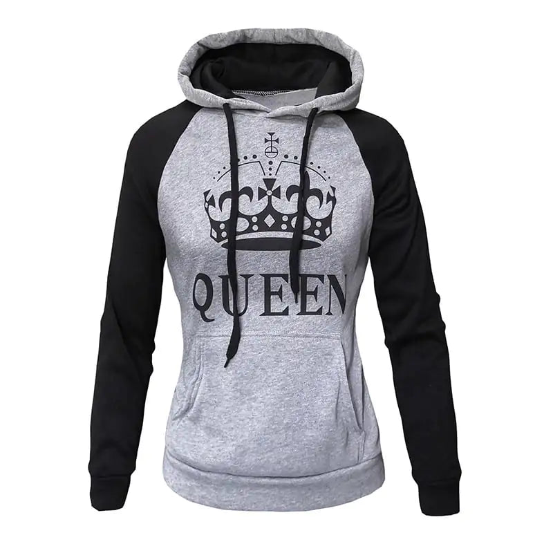 Color Matching Hooded Pullover Couple Sweater