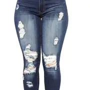 High Rise Ripped Cropped Skinny Jeans for Women