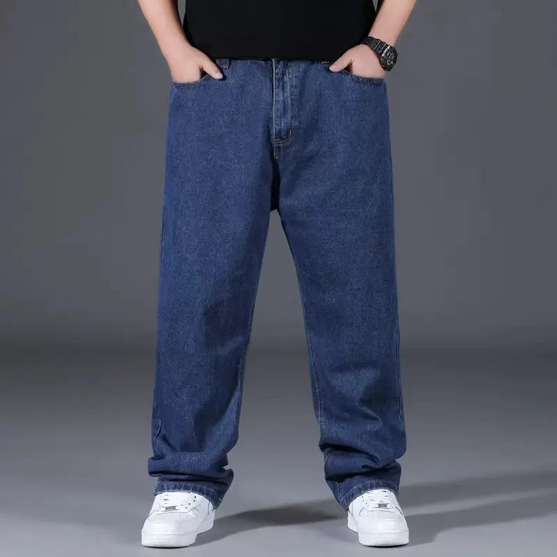 Trendy Plus Size Loose Straight Men's Jeans