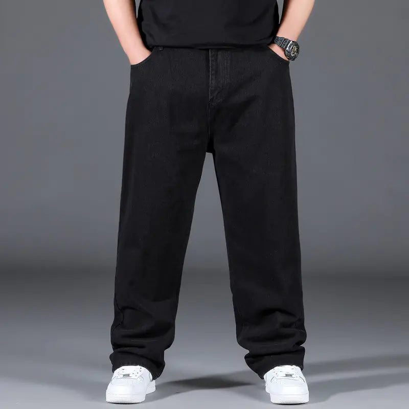 Trendy Plus Size Loose Straight Men's Jeans