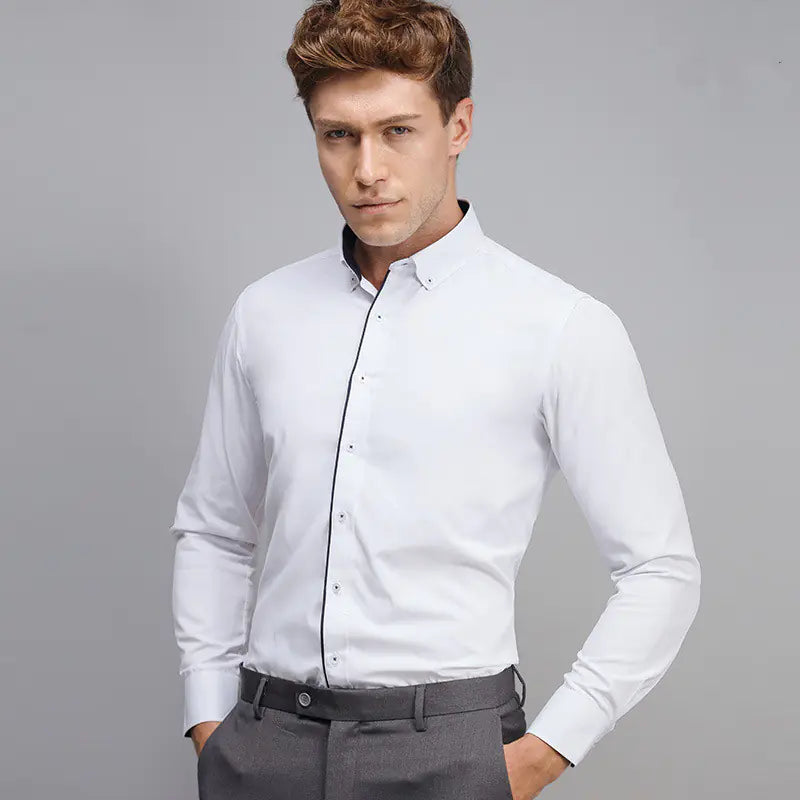 Men's White Dress Shirt - Long Sleeve Workwear
