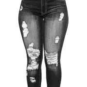 High Rise Ripped Cropped Skinny Jeans for Women