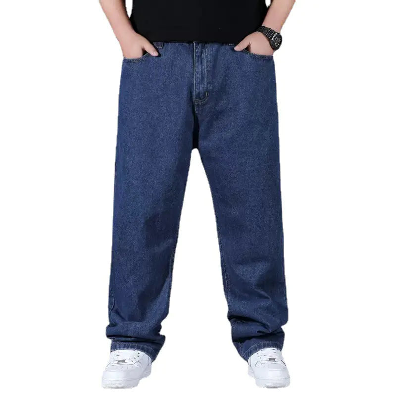 Trendy Plus Size Loose Straight Men's Jeans