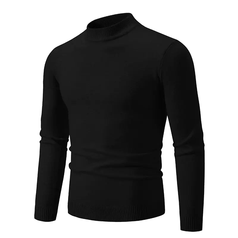 Men's Winter Solid Color Slim Fit Round Neck Sweater