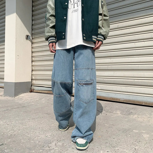 Men's Oversized Baggy Denim Pants in Blue