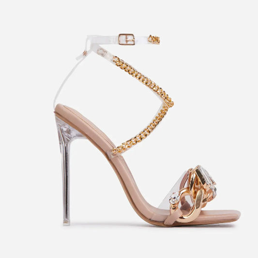Rhinestone Strapped Sexy High Heels