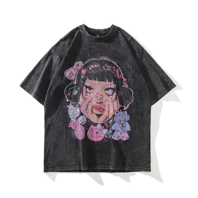 Retro Skull Graphic Cotton T-Shirt for Men