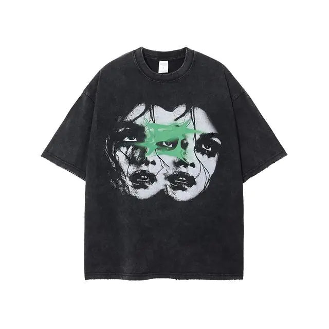 Retro Skull Graphic Cotton T-Shirt for Men