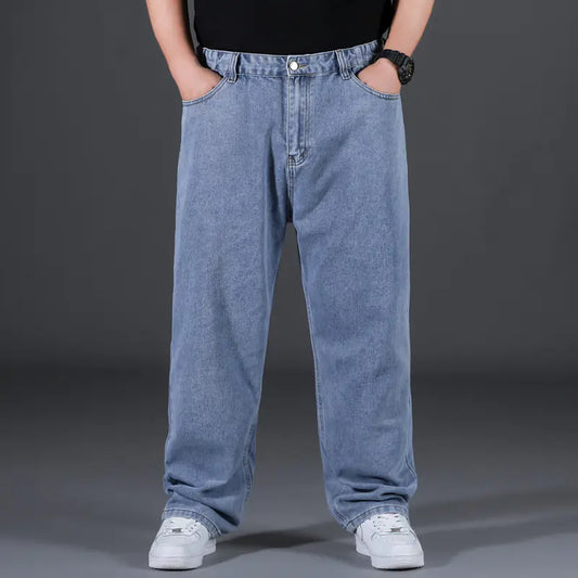 Trendy Plus Size Loose Straight Men's Jeans