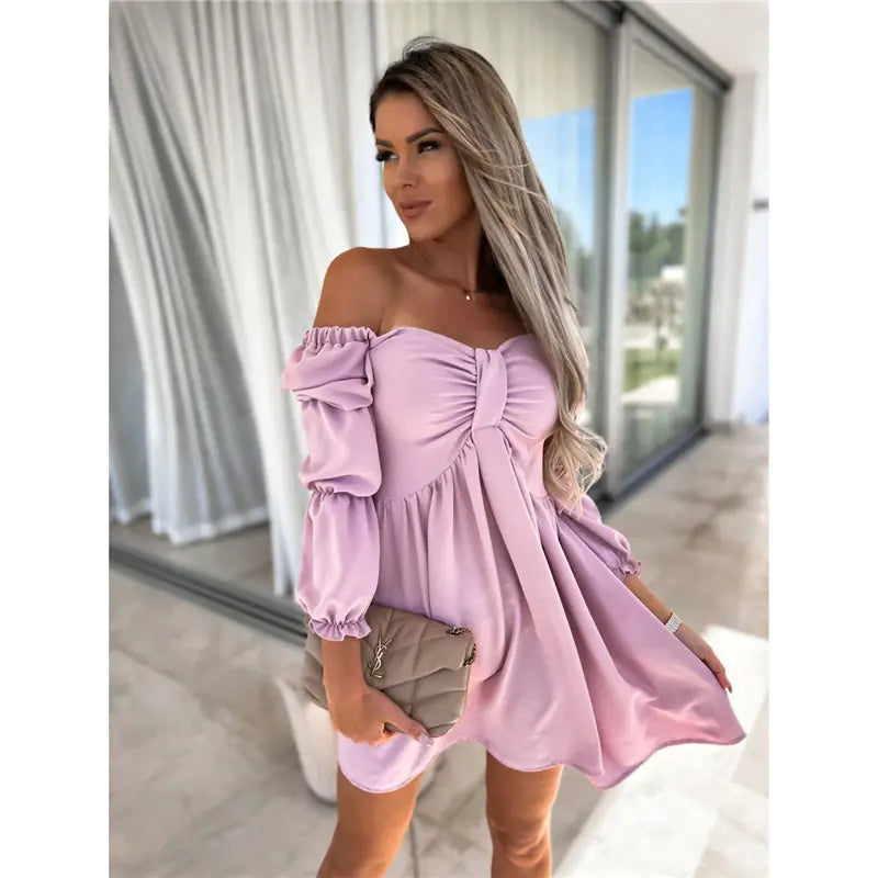 One Shoulder High Waist Dress for Women