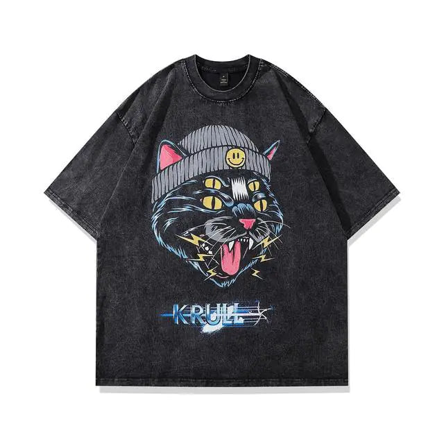 Retro Skull Graphic Cotton T-Shirt for Men