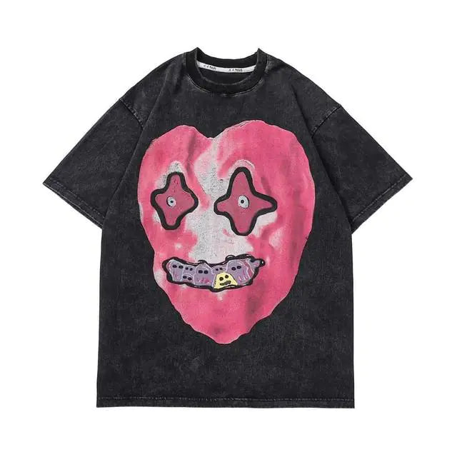 Retro Skull Graphic Cotton T-Shirt for Men