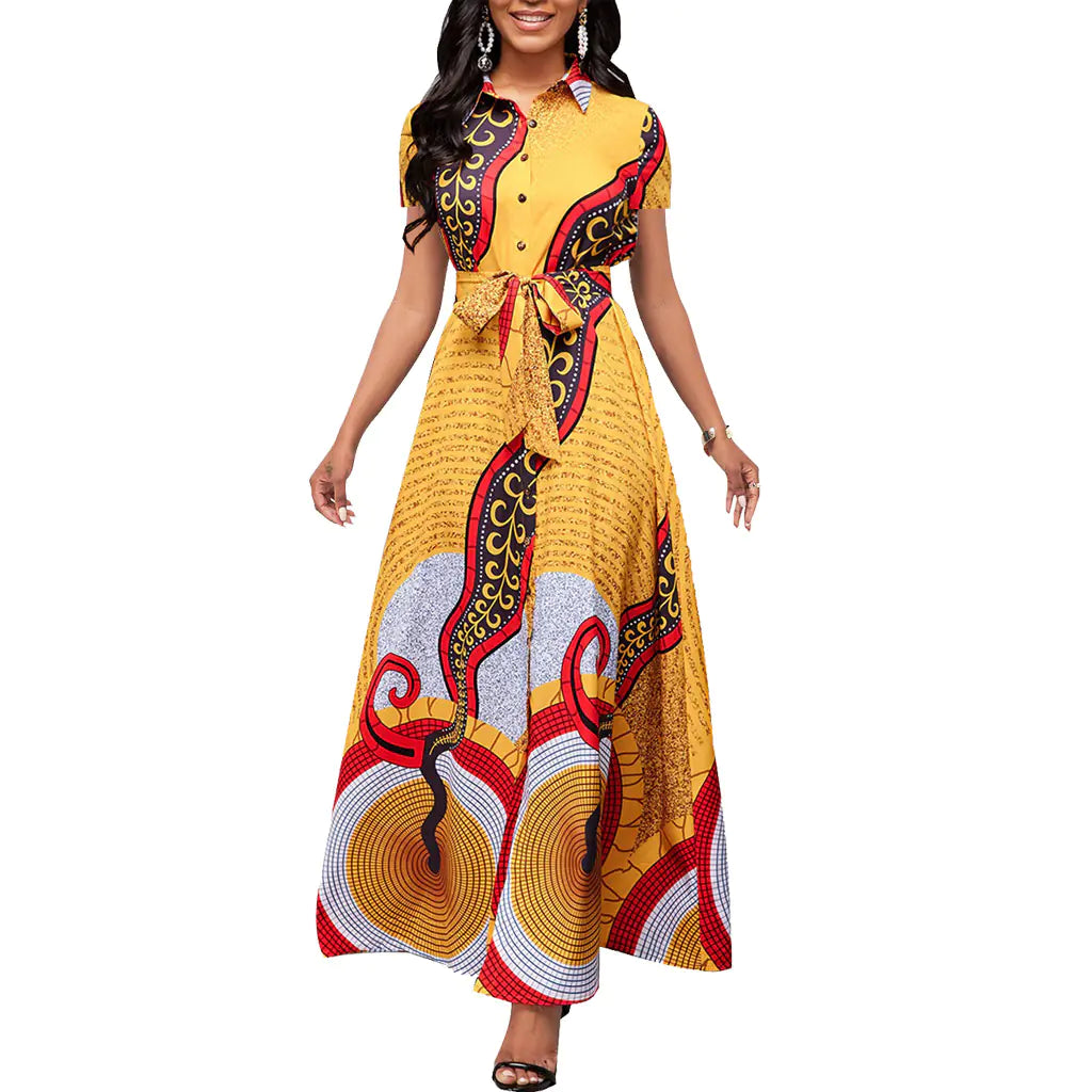 Women's Large Swing Dress with Print Design
