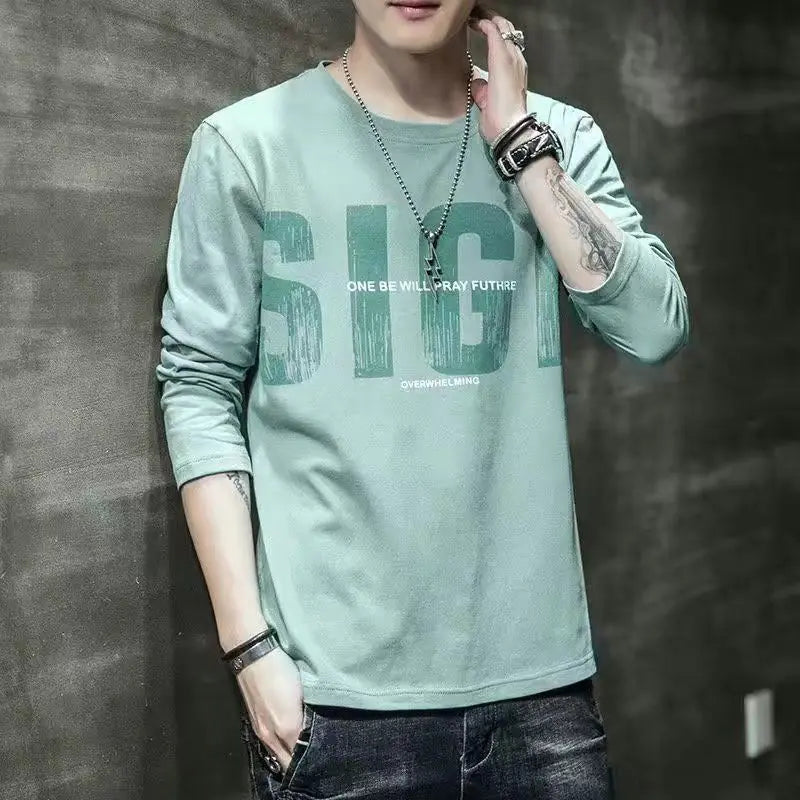 Men's Spring Long Sleeve T-Shirt - Korean Style Fashion