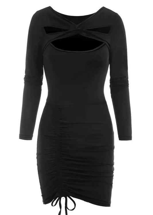V-neck Long Sleeve Slim Fit Dress for Women
