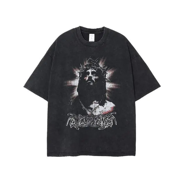 Retro Skull Graphic Cotton T-Shirt for Men