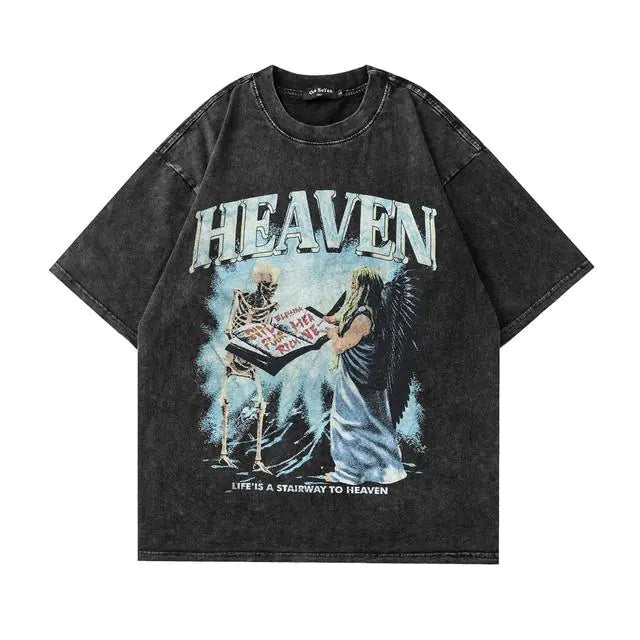 Retro Skull Graphic Cotton T-Shirt for Men
