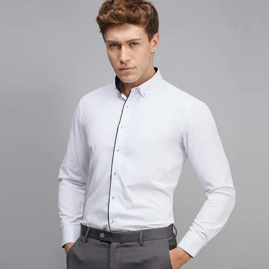 Men's White Dress Shirt - Long Sleeve Workwear