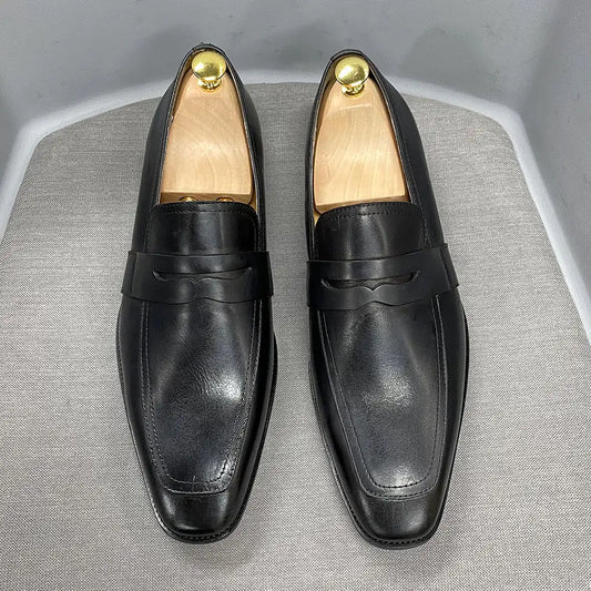 Classic Italian Leather Business Dress Loafers